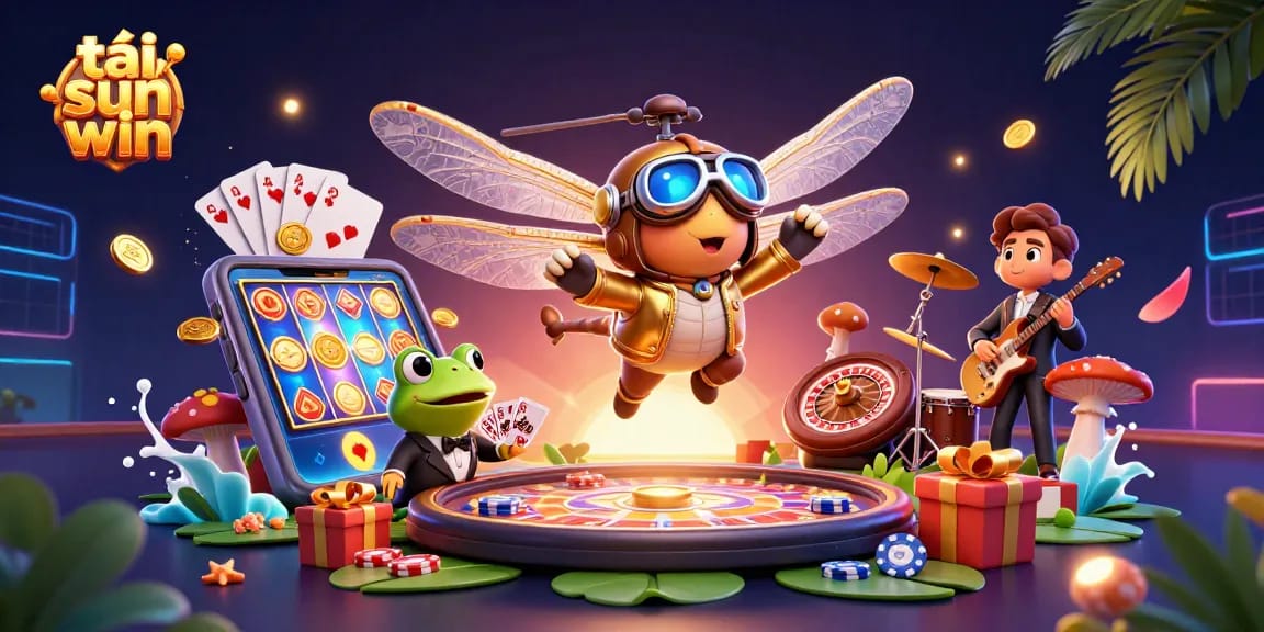 Engage with tải sun win at a vibrant lily pad casino scene featuring unique gaming elements.