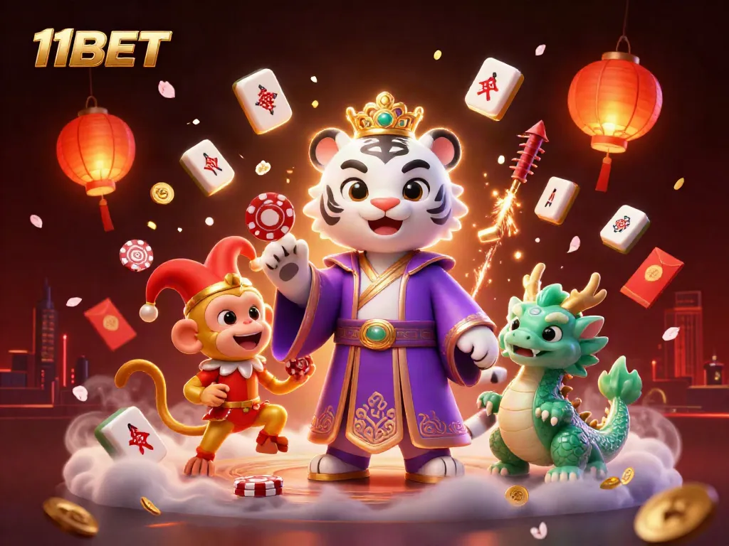 Engage with 11BET's thrilling gaming excitement featuring unique characters and magical casino elements.