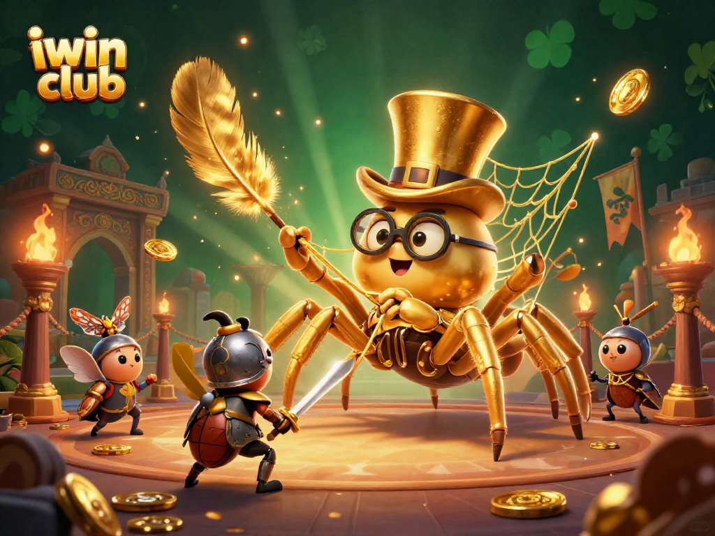 Join the excitement at iwin club with a brave beetle knight against the golden tarantula in a vibrant casino