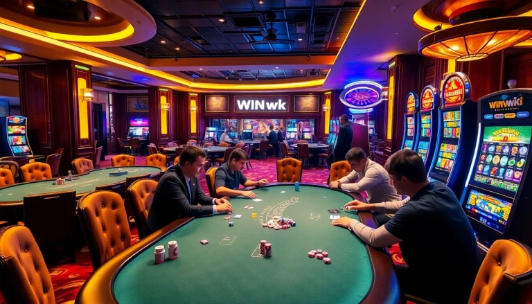 Interactive poker game scene showcasing winvn.wiki with vibrant casino elements.