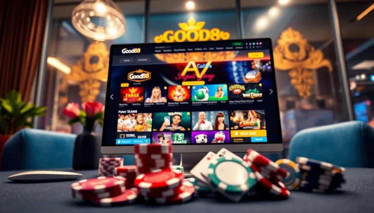 Online gambling experience on good88.hu.net featuring casino games and vibrant interface.