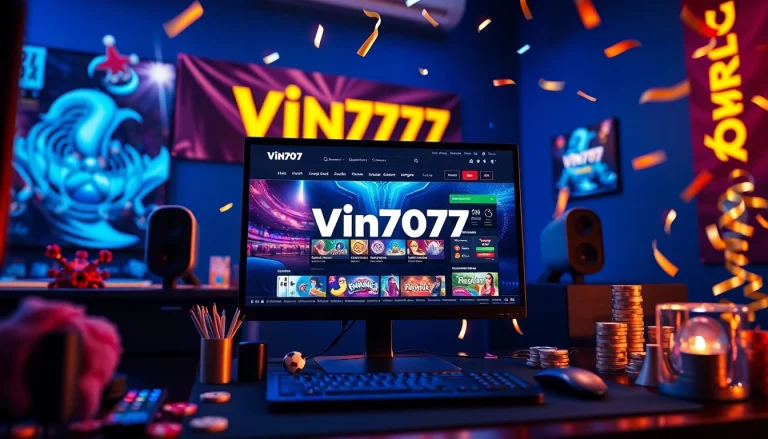 Engaging gaming scene showcasing vin777.gb.net with vibrant graphics and modern setup.