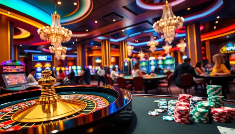 Experience the excitement of HBBET with vibrant casino gaming scenes and professional gameplay.