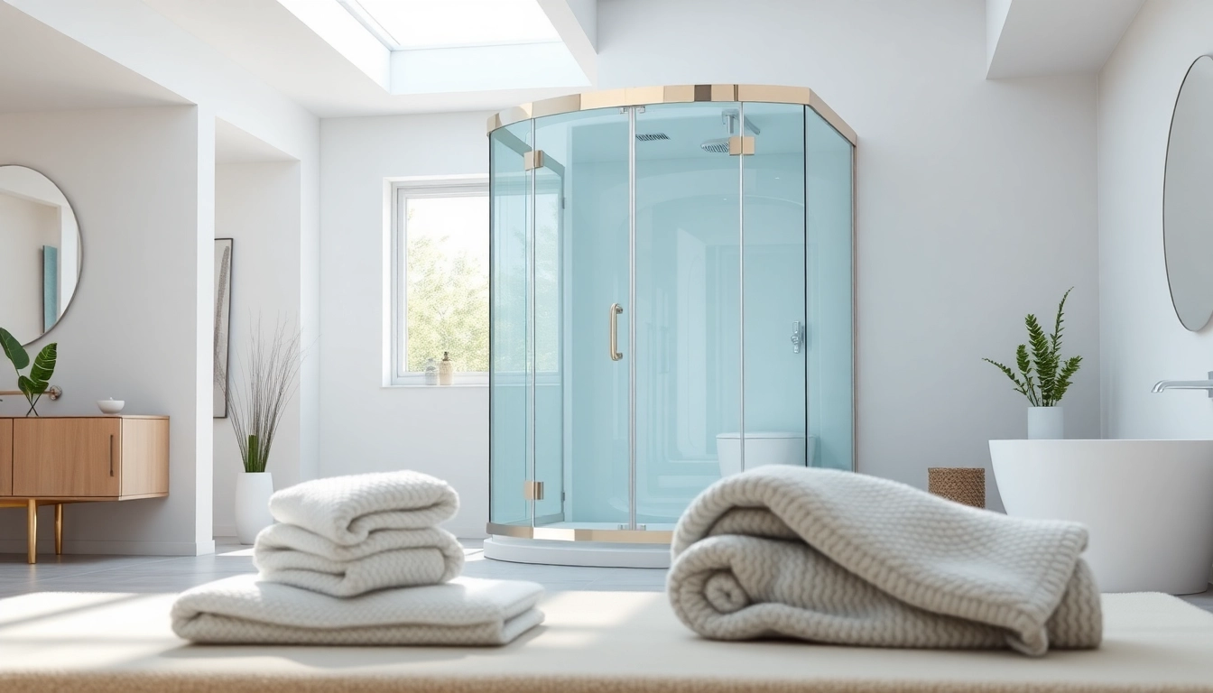 Die sonni Duschkabine 90x90 in einem modernen Badezimmer-Design mit eleganter Glasstruktur.