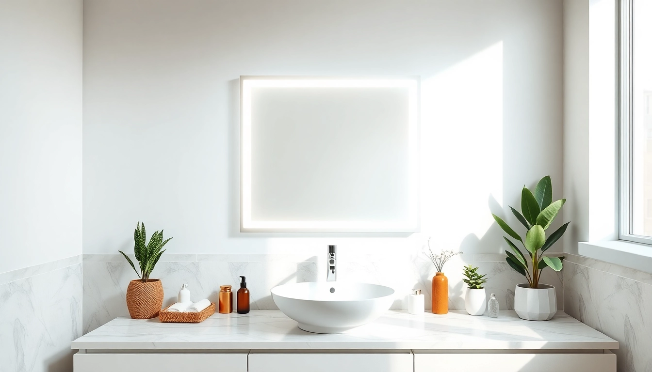 Highlight your led mirror bathroom with stylish decor and natural lighting for a fresh ambiance.