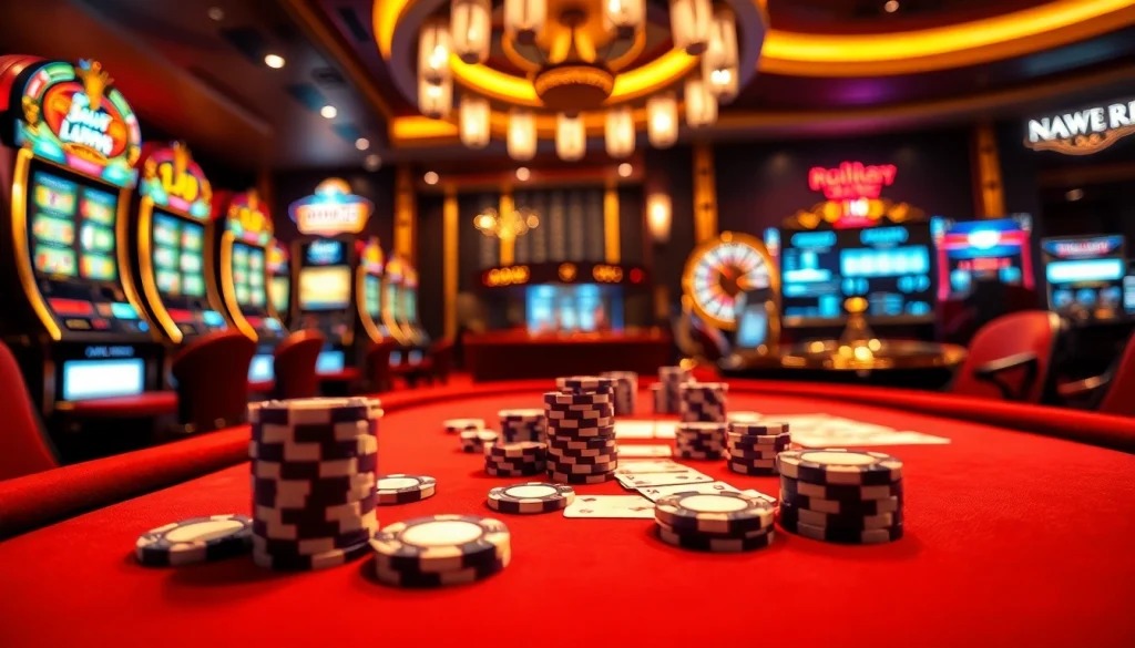 Poker action at a luxurious table showcasing 99okwin.live with chips and cards.