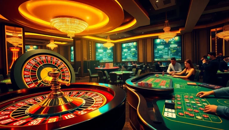 Exciting online casino scene featuring WW88 roulette wheel and poker tables