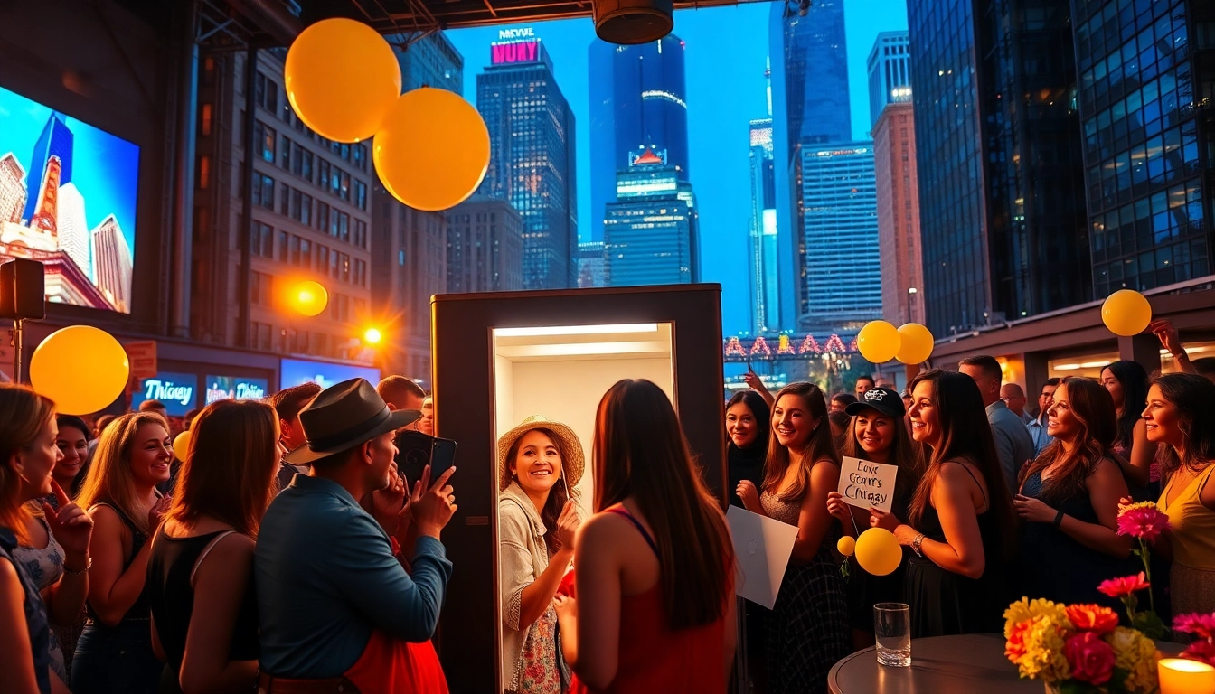 Book photo booth rental chicago for events with lively guests and vibrant decor. Celebrate with fun!
