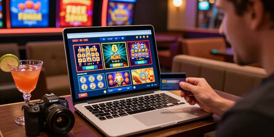 Discover vibrant credit card casinos at cocomaya.co.uk, showcasing exciting slots and live games in a modern lounge atmosphere.